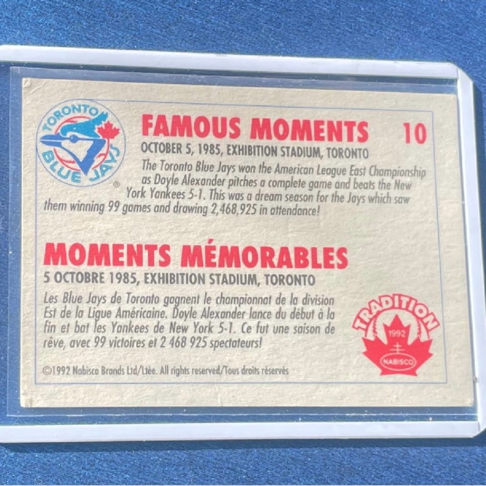Toronto Blue Jays Vintage Card - Picture 2 of 2